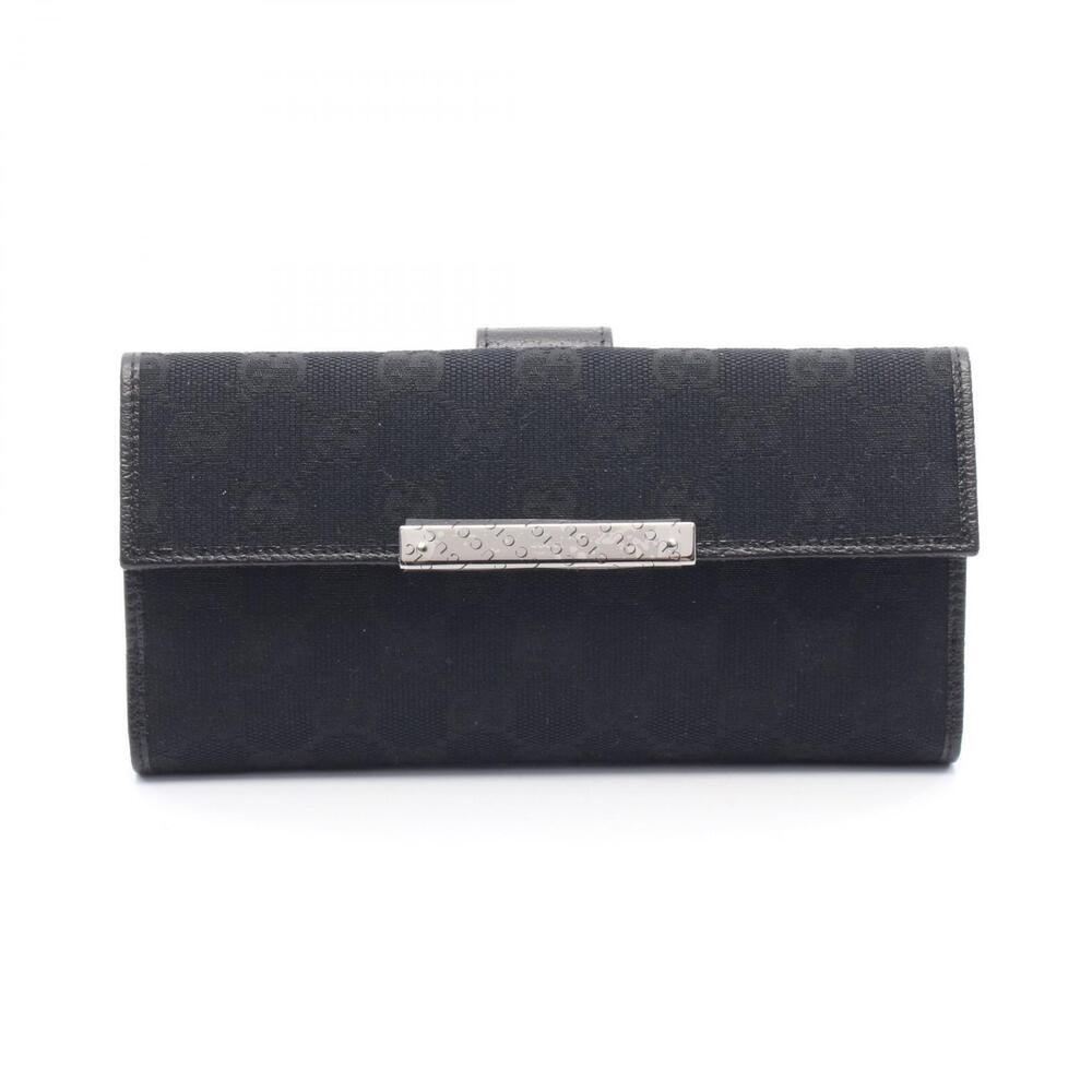 Gucci GG Canvas Bifold Wallet Leather Black
